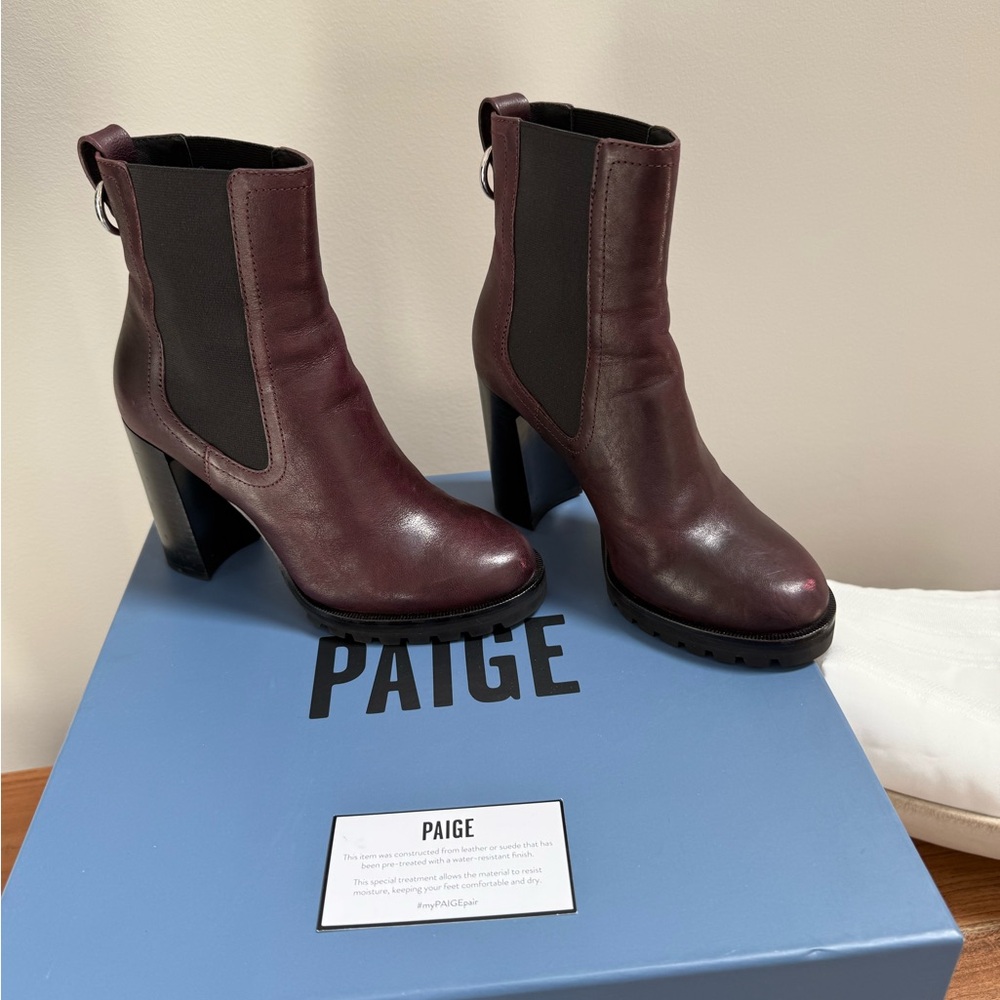 PAIGE Chelsea Platform Boots 
-Oxford Burgundy